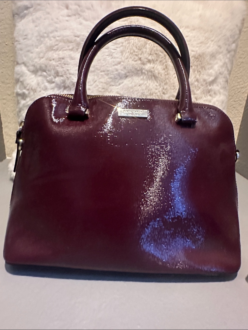 Kate Spade Leather Dome Satchel - Deep Burgundy